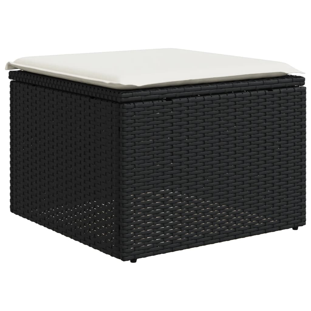 Set Divani da Giardino con Cuscini 7pz Nero Polyrattan 3222875