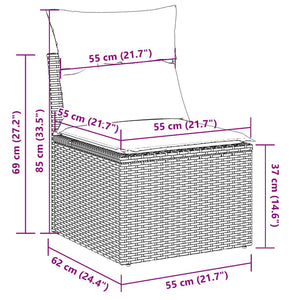 Set Divani da Giardino 7pz con Cuscini Grigio Chiaro Polyrattan 3222901