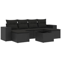 Set Divani da Giardino con Cuscini 7pz Nero Polyrattan 3222924