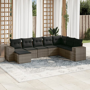 Set Divano da Giardino 8 pz con Cuscini Grigio in Polyrattancod mxl 113321