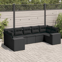 Set Divani da Giardino con Cuscini 7pz Nero Polyrattancod mxl 112748