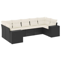 Set Divani da Giardino con Cuscini 7pz Nero Polyrattancod mxl 92730