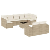 Set Divano da Giardino 10 pz con Cuscini Beige in Polyrattancod mxl 90802