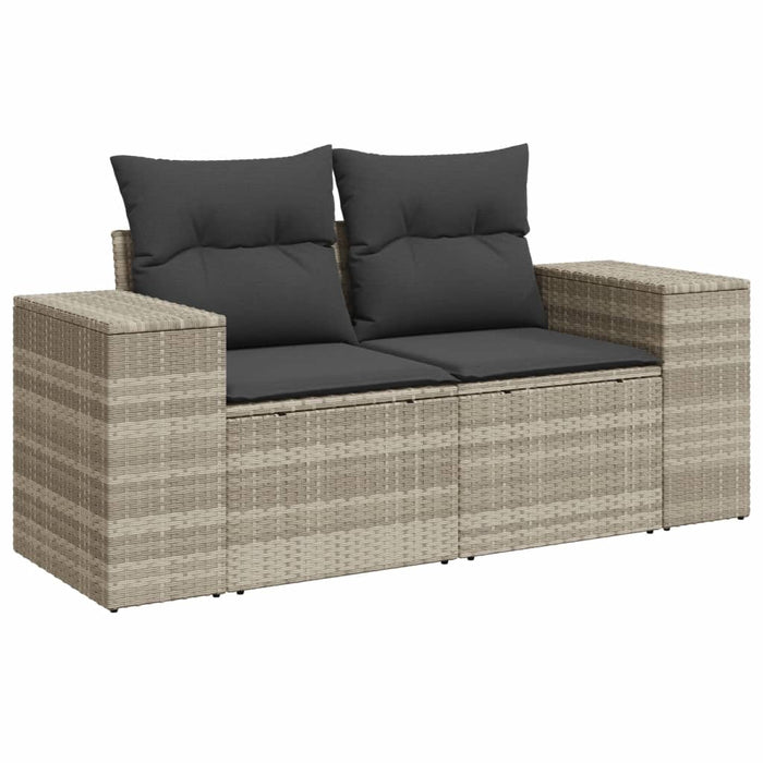 Set Divani da Giardino 11 pz con Cuscini in Polyrattan Grigio 3223081