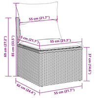 Set Divani da Giardino 11 pz con Cuscini in Polyrattan Grigio 3223081