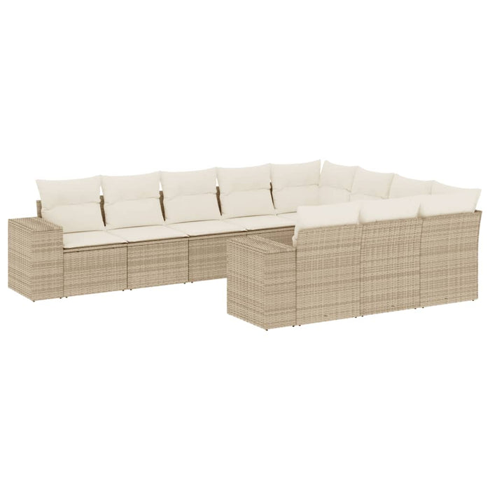 Set Divano da Giardino 10 pz con Cuscini Beige in Polyrattancod mxl 114220