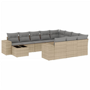 Set Divani da Giardino 11 pz con Cuscini Beige in Polyrattancod mxl 114150