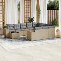 Set Divani da Giardino 11 pz con Cuscini Beige in Polyrattancod mxl 114150