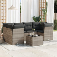 Set Divani da Giardino 7pz con Cuscini Grigio Chiaro Polyrattan 3217272