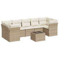 Set Divano da Giardino 8 pz con Cuscini Beige in Polyrattan 3217288