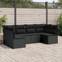 Set Divano da Giardino 6 pz con Cuscini Nero in Polyrattancod mxl 89589