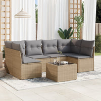 Set Divani da Giardino 7 pz con Cuscini Beige in Polyrattancod mxl 111398