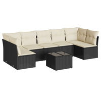 Set Divani da Giardino con Cuscini 8 pz Nero in Polyrattancod mxl 89252