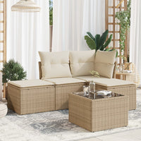 Set Divano da Giardino 5 pz con Cuscini Beige in Polyrattancod mxl 87536