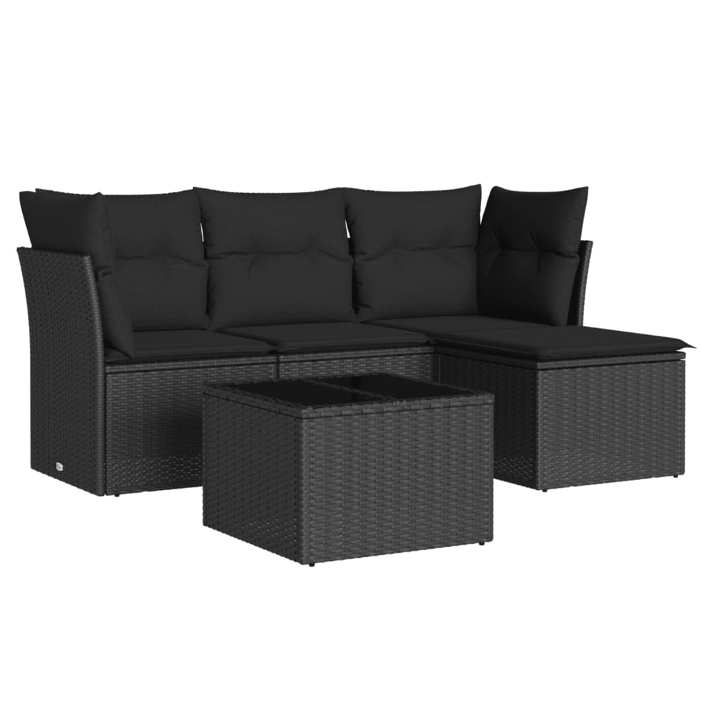 Set Divani da Giardino 5 pz con Cuscini in Polyrattan Nerocod mxl 114005