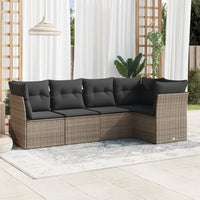 Set Divano da Giardino 5 pz con Cuscini Grigio in Polyrattan 3217600