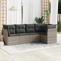 Set Divano da Giardino 5pz con Cuscini Grigio Chiaro Polyrattan 3217602