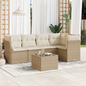 Set Divano da Giardino 6 pz con Cuscini Beige in Polyrattancod mxl 111520