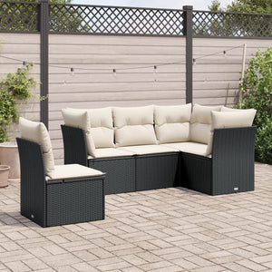 Set Divani da Giardino 5 pz con Cuscini in Polyrattan Nerocod mxl 113424