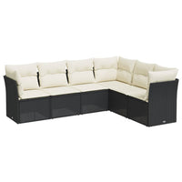 Set Divano da Giardino 6 pz con Cuscini Nero in Polyrattancod mxl 111010