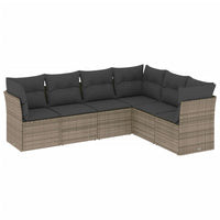 Set Divano da Giardino 6 pz con Cuscini Grigio in Polyrattan 3217680