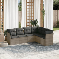 Set Divano da Giardino 6 pz con Cuscini Grigio in Polyrattan 3217680