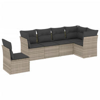 Set Divano da Giardino 6pz con Cuscini Grigio Chiaro Polyrattan 3217702