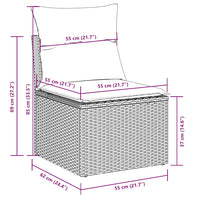 Set Divano da Giardino 6pz con Cuscini Grigio Chiaro Polyrattan 3217702