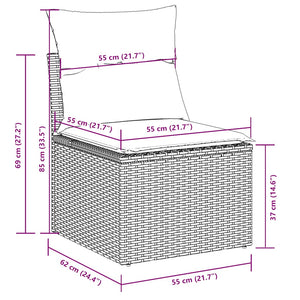 Set Divani da Giardino 7pz con Cuscini Grigio Chiaro Polyrattan 3217712