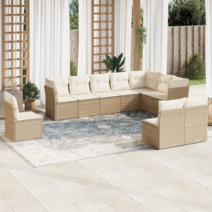 Set Divano da Giardino 10 pz con Cuscini Beige in Polyrattancod mxl 87061