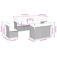 Set Divano da Giardino 8 pz con Cuscini Grigio in Polyrattan 3217930