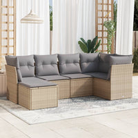 Set Divano da Giardino 6 pz con Cuscini Beige in Polyrattan 3217949