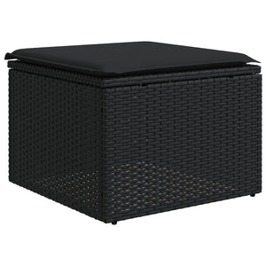 Set Divani da Giardino con Cuscini 7pz Nero Polyrattan 3217965