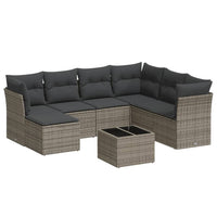 Set Divano da Giardino 8 pz con Cuscini Grigio in Polyrattancod mxl 89379