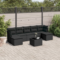 Set Divani da Giardino con Cuscini 8 pz Nero in Polyrattancod mxl 87958