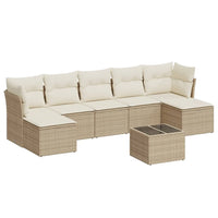 Set Divano da Giardino 8 pz con Cuscini Beige in Polyrattan 3218038