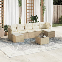 Set Divano da Giardino 8 pz con Cuscini Beige in Polyrattan 3218038