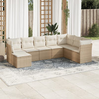 Set Divano da Giardino 8 pz con Cuscini Beige in Polyrattancod mxl 111314