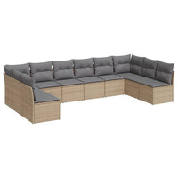 Set Divano da Giardino 10 pz con Cuscini Beige in Polyrattancod mxl 89512