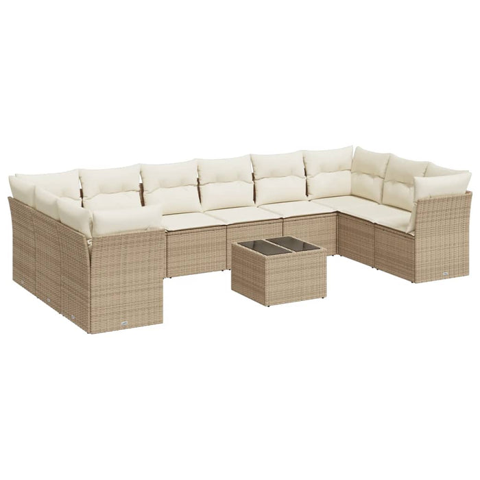 Set Divani da Giardino 11 pz con Cuscini Beige in Polyrattancod mxl 91431