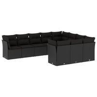 Set Divani da Giardino 10pz con Cuscini in Polyrattan Nerocod mxl 89381