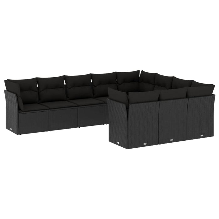 Set Divani da Giardino 10pz con Cuscini in Polyrattan Nerocod mxl 89381