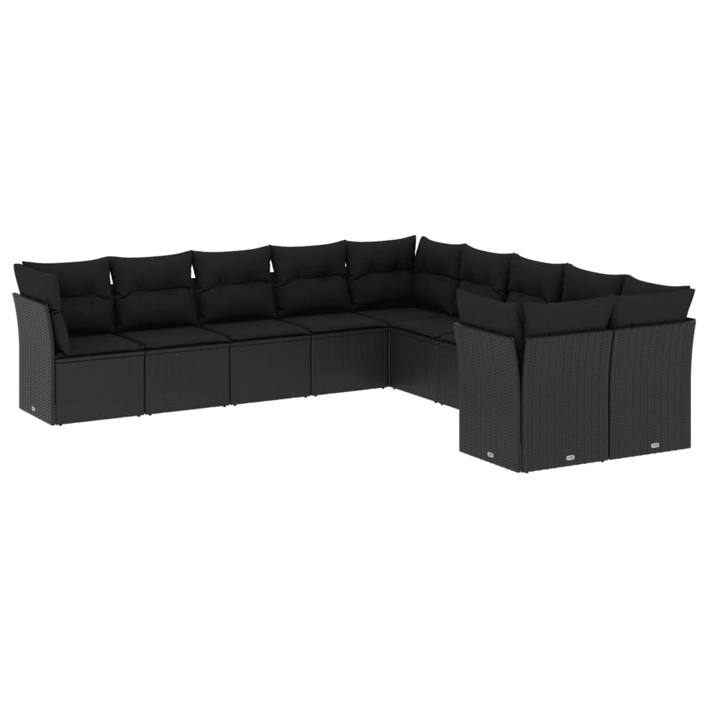 Set Divani da Giardino 10pz con Cuscini in Polyrattan Nerocod mxl 113231