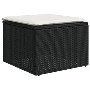 Set Divani da Giardino 10pz con Cuscini in Polyrattan Nero 3218286