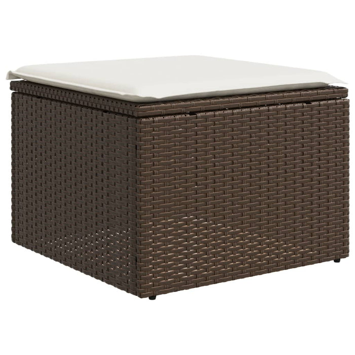 Set Divani da Giardino 10pz con Cuscini in Polyrattan Marrone 3218333