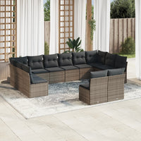 Set Divani da Giardino 12 pz con Cuscini Grigio in Polyrattancod mxl 112413