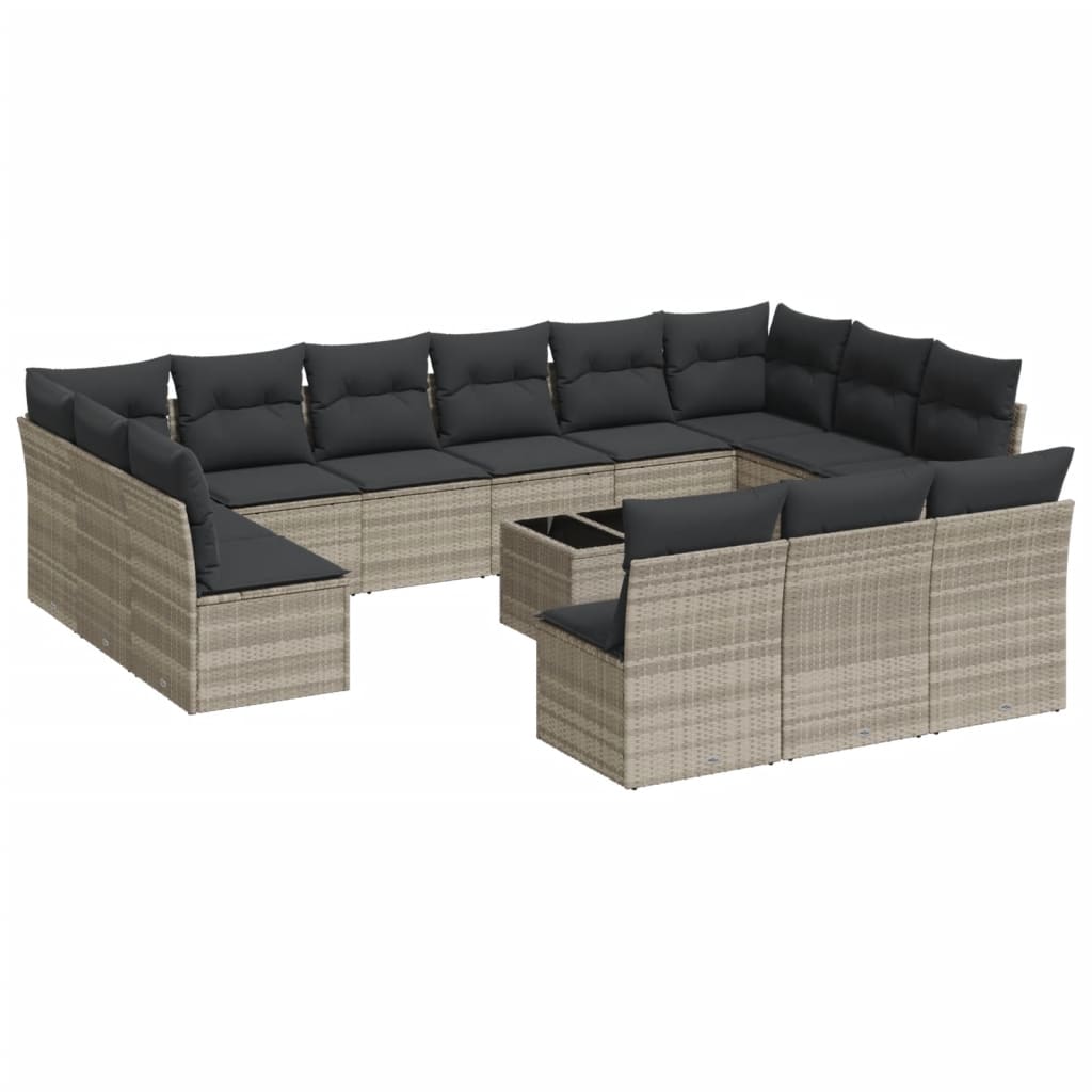 Set Divani da Giardino 14pz con Cuscini in Polyrattan 3218402