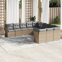 Set Divani da Giardino 11 pz con Cuscini Beige in Polyrattancod mxl 87404