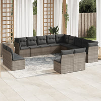 Set Divani da Giardino 12 pz con Cuscini Grigio in Polyrattancod mxl 115403