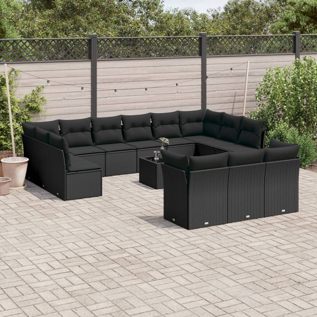 Set Divani da Giardino 14pz con Cuscini in Polyrattan Nerocod mxl 112416